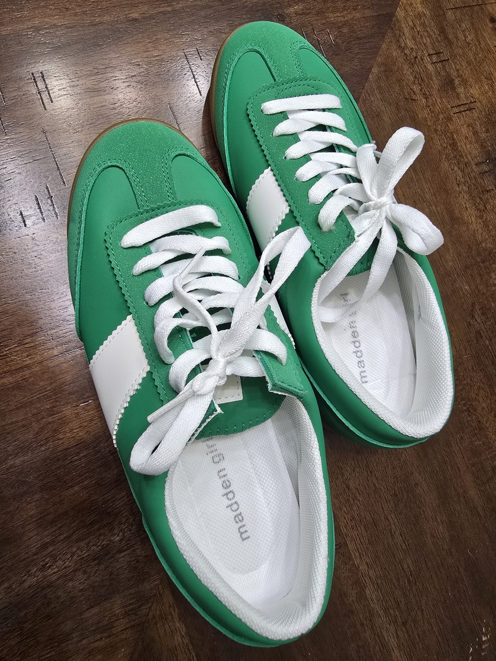 Madden Girl Green & White Retro Sneakers